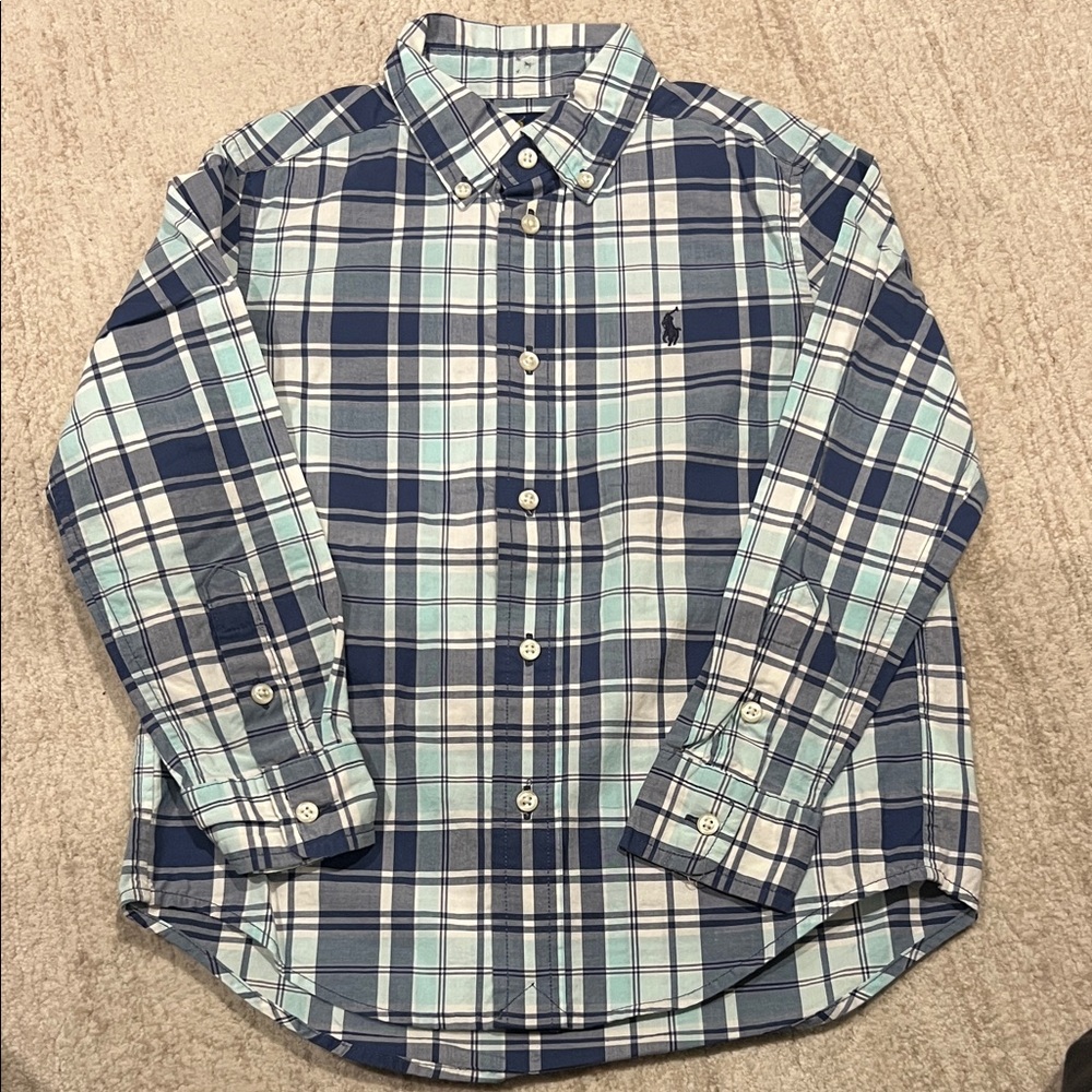Ralph Lauren Blue and Green Plaid Shirt